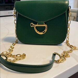 Lauren Ralph Lauren Green Crossbody Bag with Gold Hardware